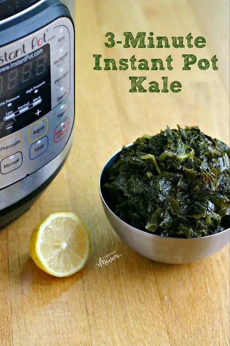 Instant Pot Kale, Instant Pot Veggies, Instant Pot Steam, How To Cook Kale, Kale Recipes, Instapot Recipes, Instant Pot Pressure Cooker, Paleo Dessert, Pressure Cooker Recipes