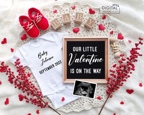 Valentines Pregnancy Announcement, It's A Boy Announcement, Pregnancy Announcement Template, Its A Girl Announcement, December Baby, Digital Announcement, Digital Pregnancy Announcement, Baby News