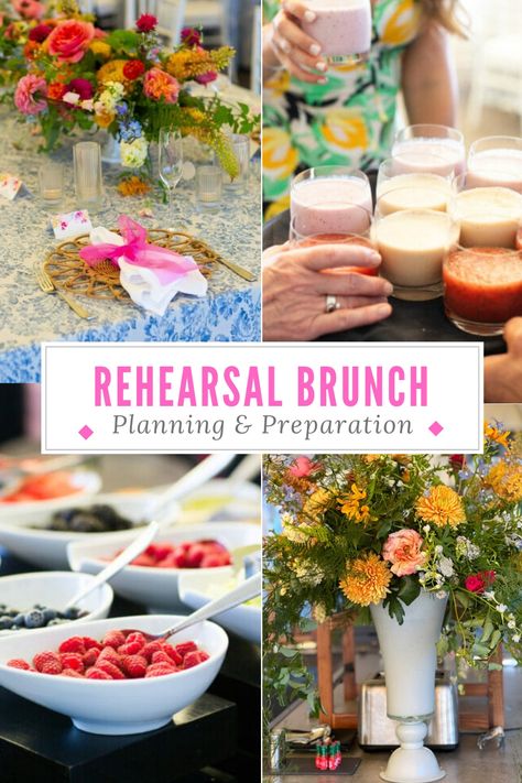 Brunch Rehearsal Dinner, Wedding Rehearsal Brunch Ideas, Rehearsal Brunch Ideas, Rehearsal Dinner Fun, Rehearsal Dinner Games, Rehearsal Brunch, Luncheon Menu, Wedding Luncheon, Wedding Lunch