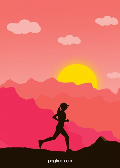 Running Wallpaper Aesthetic, Running Illustration Drawings, Running Art Illustration, Runner Painting, Running Character, Running Artwork, Running Wallpaper, Run Illustration, Character And Background