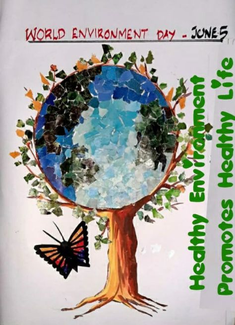 Earth Day Collage Art Projects, Environment Day Collage Ideas, Collage On Save Environment, Save Earth Collage Making, Save Environment Collage, Environment Collage Ideas, Collage On Environment, Environment Chart Ideas, Environment Collage Art