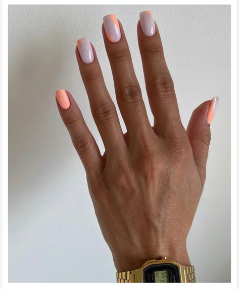 Coral Acrylic Nails, Coral Nail Art, Coral Nails With Design, Posh Nails, Milky Nails, Coral Nails, Square Nail Designs, Manicure Gel, Aesthetic Nails