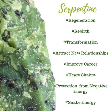 Serpentine Stone Meaning, Serpentine Crystal Meaning, Serpentine Meaning, Jade Crystal Meaning, Crystal Meanings Charts, Jade Properties, Crystal Identification, Serpentine Crystal, Crystal Healing Chart