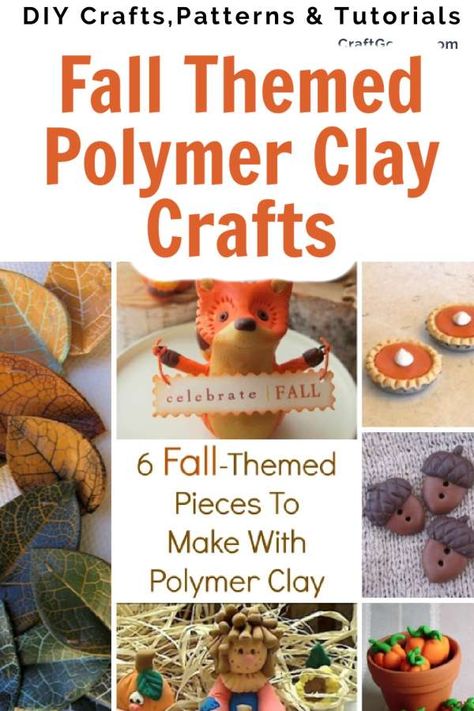 6 Fall-Themed Pieces To Make With Polymer Clay – Polymer Clay Holiday Polymer Clay Ideas, Polymer Clay Thanksgiving Ideas, Diy Clay Fall Decor, Air Dry Clay Thanksgiving, Autumn Polymer Clay Ideas, Polymer Clay Turkey, Clay Fall Crafts, Polymer Clay Fall Ideas, Thanksgiving Clay Ideas