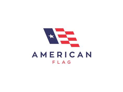 american flag logo by kumastd on Dribbble American Logo, Dog Logo Design, Star Logo Design, Inspiration Logo Design, Flag Icon, Dog Logo, Flag Logo, Minimalist Logo Design, Business Logo Design