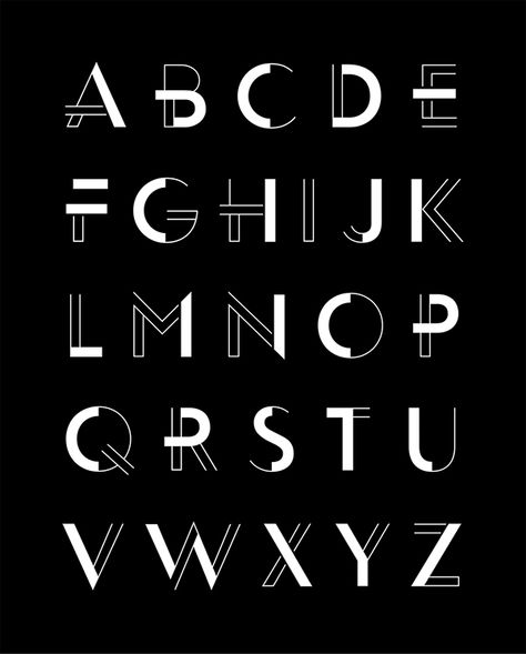 Letras Cool, Art Deco Typography, Typographie Logo, Alfabet Font, Inspiration Typographie, Alfabet Letters, Typography Alphabet, 타이포그래피 포스터 디자인, Display Typeface