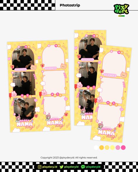 Photo Strip Ideas, Kpop Photostrip, Photostrip Ideas, Photostrip Design, Photostrip Template, Photobooth Frame, Photo Booth Business, Photobooth Template, Polaroid Template