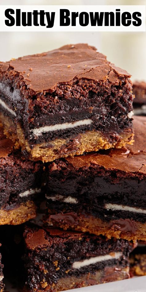 Brownies Decorados, Brookies Recipe, Nutella Muffin, Cocoa Powder Recipes, Oreo Desserts, Brownie Recipes Healthy, Oreo Milkshake, Oreo Fudge, Cookie Base