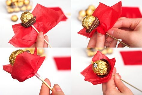 Bouquet Chocolate, Ferrero Chocolate, Cake Pop Bouquet, Valentines Candy Bouquet, Chocolate Flowers Bouquet, Food Bouquet, Chocolate Bouquet Diy, Candy Bouquet Diy, Bouquet Tutorial