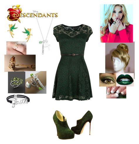 "Taylor Bell - Daughter of Tinkerbell" by maxinehearts ❤ liked on Polyvore featuring Mela Loves London, Brian Atwood, kitsch island, Belk Silverworks, Michael Aram, Lime Crime, disney, tinkerbell, OC and Descendants Daughter Of Tinkerbell, Fic Ideas, Descendants Clothes, Disney Character Outfits, Disney Tinkerbell, Movie Inspired Outfits, Disney Inspired Fashion, Character Inspired Outfits, Michael Aram