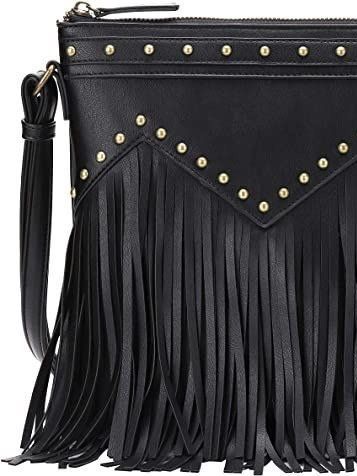 Fringe Crossbody Purse, Faux Cowhide, Fringe Crossbody Bag, Vegan Purses, Fringe Purse, Small Notebook, Fringe Jacket, Black Fringe, Leather Fringe