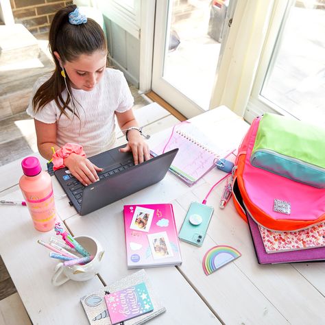 Brighten up your study space with colorful desk supplies! 🌈💖 #BackToClaires Clairs Accessories, Middle School Lockers, Colorful Desk, Nail Bags, Girly Pop, Indoor Waterpark, School Lockers, Study Pictures, Desk Supplies