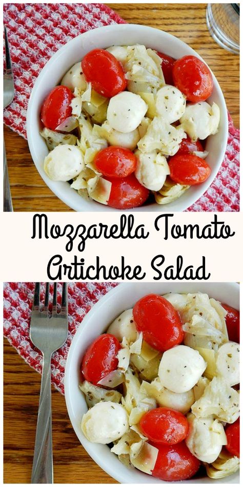 Tomato Artichoke Salad, Salad Artichoke, Mozzarella Appetizers, Chip Dips, Marinated Artichokes, Mozzarella Tomato, Artichoke Salad, Cold Salads, Overnight Recipes