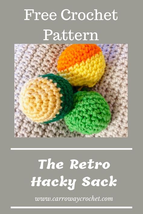 The Retro Hacky Sack - Free pattern - Carroway Crochet Crochet Hacky Sack Pattern, Crochet Hacky Sack, Carroway Crochet, Crochet Bralette Pattern, Hacky Sack, Crochet Ball, Free Pattern Download, Easy Crochet Baby Blanket, All Free Crochet