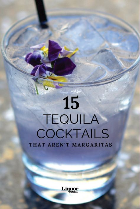 15 Amazing Tequila Cocktails That Aren't Margaritas: Your old favorite tequila drink has some delicious competition. Más Resep Koktail, Mezcal Cocktails, Cocktails To Try, Tequila Drinks, Boozy Drinks, Fancy Drinks, Tequila Sunrise, Tequila Cocktails, Cocktail Drinks Recipes