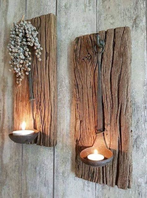 Rustic Patio Furniture, Rustic Patio, Into The Woods, Household Furniture, Furniture Arrangement, Handmade Home Decor, Handmade Home, Candle Sconces, Rustic House