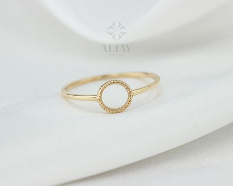 Open Circle Ring, Gold Initial Pendant, Gold Leaf Rings, Personalized Pendant, Circle Ring, Minimalist Ring, Gift For Girlfriend, Minimalist Rings, Nature Jewelry