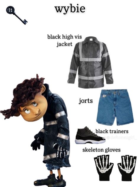 Wyborn Lovat Coraline Costume, Whybee Coraline, Whybee From Coraline Costume, Scientist Hairstyle, Wybie Cosplay, Halloween Costume Ideas For Boys, Coraline And Wybie Costume, Wybie Costume, Coraline Halloween Costume