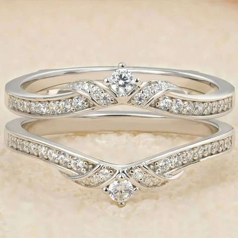 Triangle Ring Engagement, Ring Jacket Wedding Band, Wedding Ring Enhancers, Ring Enhancers, Wedding Ring Guard, Ring Guards Enhancer, Cubic Zirconia Wedding Rings, Diamond Enhancer, Ring Wrap