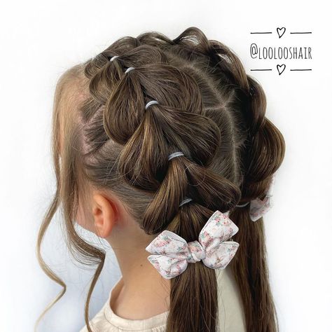 Easy Kid Hairstyles For Long Hair, Natural Hairstyles For Picture Day, Hairstyles For Bows, Hair Bun Ideas, Waves For Short Hair, Beach Waves For Short Hair, Bun Ideas, ليلو وستيتش, Girly Hairstyles