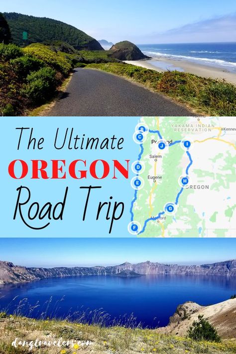 Check out the must-see places to visit along an Oregon coast road trip and beyond. From hiking in Bend and Crater Lake National Park to exploring the city of Portland and Columbia Gorge, this will be an American vacation you'll never forget. #oregon #bucketlists Oregon Coast Must See Bucket Lists, Portland Oregon Road Trip, Must See Places In Oregon, Oregon Road Trip Map, Places To Travel In Oregon, Best Places To Visit In Oregon, Oregon Road Trip Itinerary, Oregon Itinerary, Oregon Bucket List