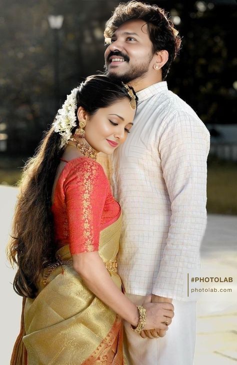 Hindu Marriage Couple Photography, Couple Photo In Saree, Prewedding Photoshoot In Saree, South Indian Pre Wedding Photoshoot, Marriage Stills Photos, South Indian Couple Photoshoot, Tamil Photoshoot, Couple Poses In Saree, Traditional Couple Photoshoot