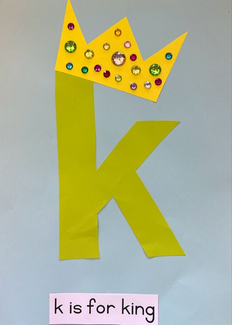 K Is For King Preschool Craft, Letter K Art Preschool, Letter K Crafts For Preschoolers Printables, Preschool Letter K Activities, Letter K Preschool Crafts, K Crafts For Preschool, K Is For, K Crafts For Preschoolers, Letter K Crafts For Preschoolers