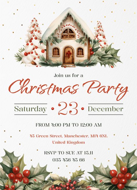 Christmas Party Invites Template Free, Christmas Invitations Template Free, Free Printable Christmas Party Invitations, Free Christmas Invitation Templates, Christmas Open House Invitations, Christmas Party Invitations Free, Christmas Party Invitations Printable, Free Invitation Cards, Christmas Party Invitation Template