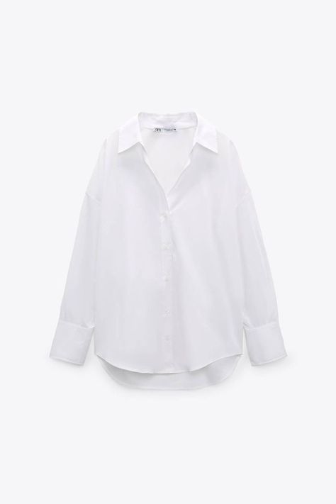 Zara Poplin Shirt, Hampi, White Collared Shirt, Mode Ootd, Basic Shirts, Mode Vintage, Poplin Shirt, Dream Clothes, Zara United States