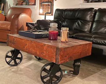 Lowell Massachusetts, Mill City, Industrial Steampunk, Casters Wheels, Coffee And End Tables, Pallet Coffee Table, Interior Spaces, Industrial Style, Massachusetts