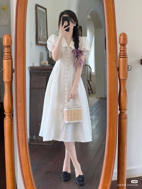 Ulzzang Girl Dress, Japanese Fashion Summer, Ulzzang Dress, Aesthetic Korean Fashion, Girly Style Outfits, Dress Korea, Fashion Outfit Ideas, Girls Dress Outfits, Aesthetic Korean