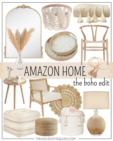 Best of Boho Decor from Amazon Home - The House of Sequins Stile Boho Chic, Boho Furniture, Boho Room Decor, Budget Friendly Decor, Amazon Home Decor, Boho Room, Boho Living, Styl Boho, Boho Chic Decor