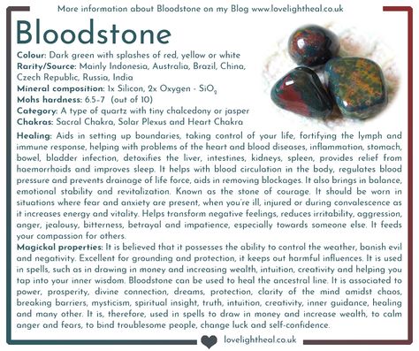 Bloodstone Image African Bloodstone Meaning, Blood Stone Meaning, Bloodstone Crystal Meaning, Bloodstone Properties, Bloodstone Meaning, Crystal Grimoire, Crystals Healing Grids, Crystal Care, Witchcraft Spells For Beginners