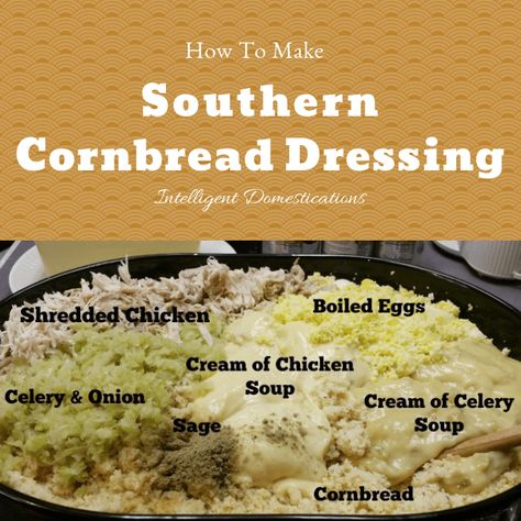 It wouldn't be Thanksgiving without Cornbread Dressing.Here in the deep south, we just call it Dressing, it is understood to be made with cornbread. Southern Style Cornbread Dressing, Easy Cornbread Dressing, Cornbread Dressing With Sausage, Homemade Cornbread Dressing, Southern Cornbread Recipe, Dressing Recipes Thanksgiving, Chicken Dressing, How To Make Cornbread, Chicken Broth Recipes