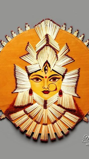 We've got some Durga Puja crafts that are perfect for the upcoming Puja/Dussehra festival! Get ready to create some gorgeous projects at home! Diwali Craft Paper, Durga Puja Craft Ideas For Kids, Matchstick Art On Paper, Durga Puja Craft, Gods Drawing, Matchstick Art, Match Stick Art, Diwali Inspiration, Matchstick Craft