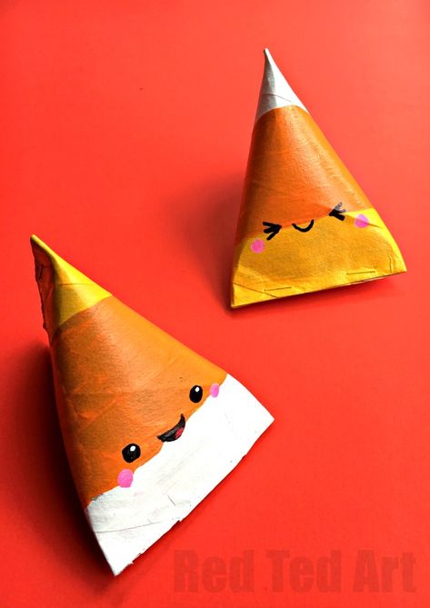 Paper Towel Roll Candy Corn, Paper Roll Candy Corn, Toilet Paper Candy Corn, Candy Corn Party Favors, Halloween Candy Box Ideas Diy, Candy Corn Toilet Paper Roll, Toilet Paper Roll Candy Holder, Halloween Candy Holder Ideas, Diy Candy Corn Decorations