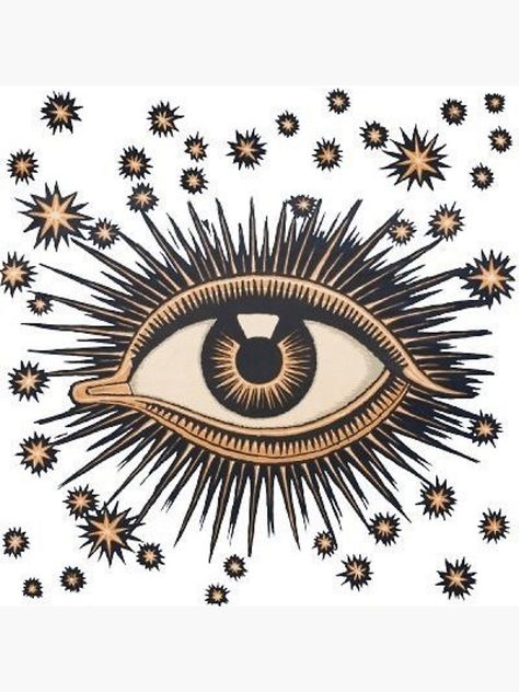 "Vintage Eye" Metal Print by phantastique | Redbubble Vintage Celestial, Photo Sculpture, Eyeball Art, Eye Illustration, Eyes Artwork, Stars Moon, Magic Eyes, Celestial Art, Eye Tattoo