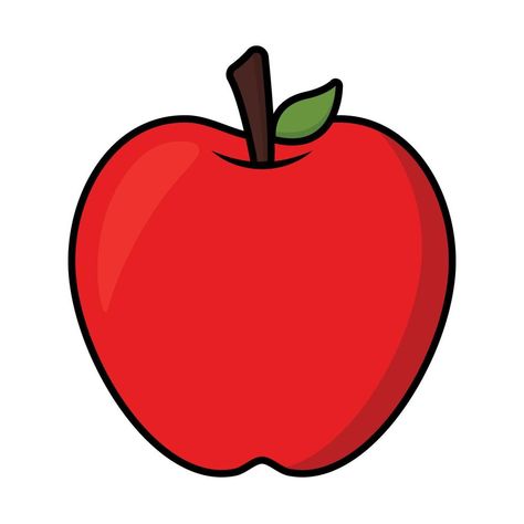 Apple Clipart Cute, Apple Images Fruit, Apple Vector Illustration, Manzana Aesthetic, Fruits Animation, Apple Animation, Animated Apple, Hand Print Animals, Apple Cartoon