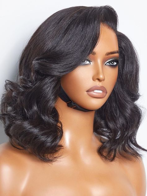 PRICES MAY VARY. 💝NATIVE HAIR TACTILITY - Thanks to a special LIGHT YAKI STRAIGHT process, the hair looks very natural and native hair tactility. 100% human virgin hair short black wig with bangs, natural color - undyed, healthy and stronger, take color and holds curls well, minimal shedding, last up to 2+ years with proper maintenance. 💝LUVME READY TO GO WIG - Get a natural curly look in just 30 seconds, beginner-friendly, truly glueless and protective, easy-to-manage everyday ready to wear w Native Hair, Short Black Wig, Black Wig With Bangs, Short Black Wigs, Women's Wigs, Human Virgin Hair, Black Wig, Wigs Human Hair, Loose Curls