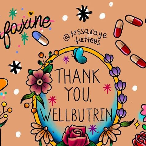 Tessa Raye on Instagram: "If you know this joy, you get it 🤗 any of the medication names in these designs are able to be customized! Same with capsule and/or flower colors. I can’t wait to tattoo these on you and celebrate modern medicine 🎉 💊 💗   Rx Vase ~ 5” tall minimum ~ $210-$250 Prozac Princess ~ 6” wide minimum ~ $260-$320 Zoloft Bouquet ~ 5” tall minimum ~ $210-$250 Venlafaxine Banner ~ 7” wide minimum ~ $180 Thank you Frame ~ 10” tall minimum ~ $300-$400 Banner heart ~ 6” tall minimum ~ $200 Capsule heart ~ 4” tall minimum ~ $200  DM or email to book! Ilysm 🤗" Medication Tattoos, Flower Colors, You Get It, Colorful Flowers, Medicine, I Can, Medical, Thank You, Vase