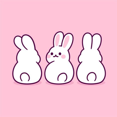 Rabbits, Cute Cartoon, Art, Kawaii