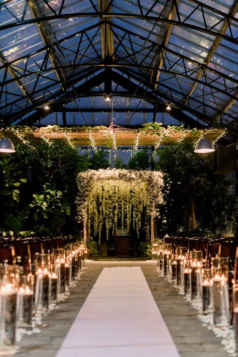 Starry Lights For Romantic Candlelit Planterra Conservatory Wedding Under the Stars #planterrawedding #planterraconservatorywedding #detroitwedding Venue Design, Starry Night Wedding, Wedding Ceremony Ideas, Greenhouse Wedding, Celestial Wedding, Future Wedding Plans, Evening Wedding, Wedding Goals, Indoor Wedding