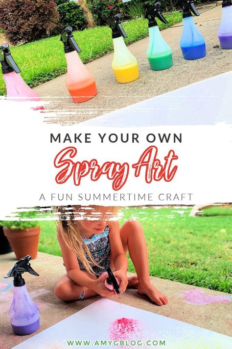 Spray Bottle Art, Wall Decor Ideas Farmhouse, Boho Wall Decor Ideas, Timeout Corner, Bottle Art Projects, Quarantine Activities, Summertime Crafts, Summer Art Projects, Art Activities For Toddlers