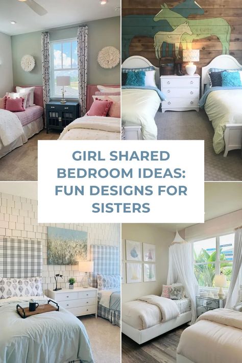 Are you searching for fabulous ideas to transform your girls' shared bedroom? Discover the perfect combination of chic and fun with our inspiring collection! From space-saving bunk beds to clever storage solutions, we've got you covered. Whether your room is small or spacious, these trendy designs are designed to impress. Choose from various themes and colors to create a personalized haven for your teenage daughters. Get started today and make their dreams come true! Sister Shared Room Ideas, Room For 3 Sisters, Teen Girl Shared Bedroom, Sister Bedroom Ideas Shared Rooms, Girls Room With Bunk Beds, Bedroom Ideas For Two Sisters, Teen Shared Bedroom, Girls Shared Bedroom Ideas, Bedroom Ideas For Sisters