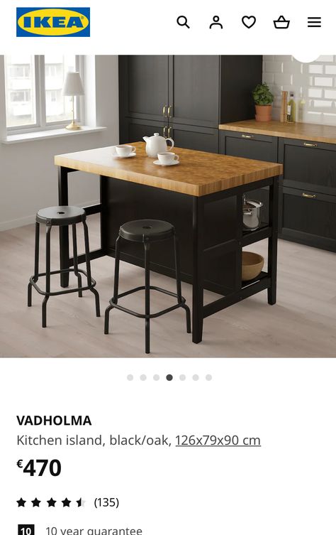 Vadholma Kitchen Island, Kitchen Triangle, Kitchen Island Trolley, Ikea Kitchen Island, Ikea Shelves, Kitchen Stand, Diy Kitchen Island, Kitchen Concepts, Ikea Kitchen