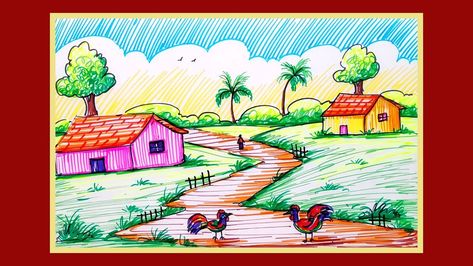 How to Draw Village life Scenery | Indian Village scenery Drawing with Sketch Pen. Respected channels which I follow: Proko, Draw with Jazza, Aaron Blaise, Sarah Tepes, Mark Crilley, Bayley Jae, Bobby Chiu, Emmy Kalia, Sophie Chan, ImagineFX, Heather Rooney, Farjana Drawing Academy, Art for Kids Hub, Fun2draw, Mukta Easy Drawing, PAINTLINE, ArtistaPooja Hindi, Paint with DAVID, Artist Shubham Dogra, Subhojit Mondal Art, Charan Pathiwada, Paint Academy, Vilas Nayak, Art For You. Sarah Tepes, Village Life Drawing, Simple Scenery Drawing, Emmy Kalia, Scenery Drawing For Beginners, Village Scenery Drawing, Farjana Drawing, Mark Crilley, Bobby Chiu