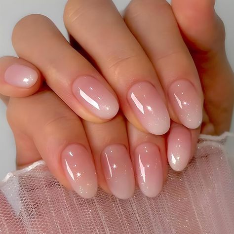 PRICES MAY VARY. 💖【Almond Press on Nails】- Made of good acrylic ABS material, firm and not fragile or break or fade, more glossy, wouldn't hurt your nails, softness is similar to human nails. 💖【Almond Fake Nails Package】- 24pcs/12 sizes almond nails, 1 nail file, 24pcs jelly glue. (Durability of jelly glue is not as good as liquid glue, but it makes fake nails reusable，Please use suitable glue according to different scenes). 💖【Glue on Nails Almond Shape】 - Press ons easy to wear and unloading Fake Nails White, Easy Nails, Shiny Nails, Gradient Nails, Nagel Inspo, Pink Nail, Oval Nails, Stick On Nails, Nailed It