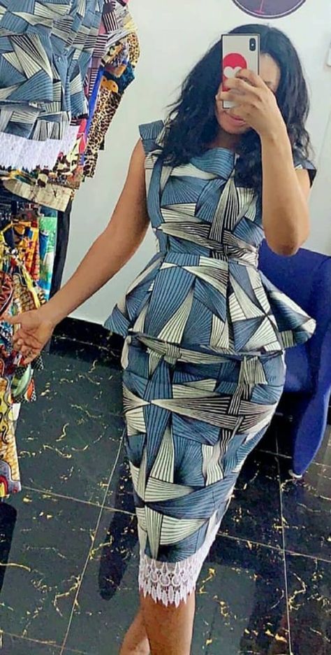 Chitenge peplum dress. Kanyget fashions + Latest Ankara Skirt And Blouse Styles, Latest Ankara Skirt And Blouse, Skirt Diy, Skirt Tulle, Best African Dresses, Short African Dresses, African Fashion Skirts, African Dresses Modern, African Wear Dresses