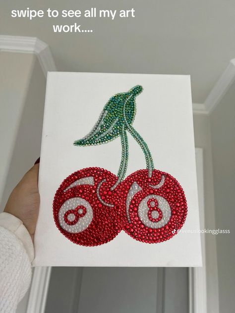 Beaded Canvas Art, Diamond Painting Aesthetic, Bedazzled Wall Art, Bling Painting, Glitter Art Painting, Bedazzled Painting, Bedazzled Canvas, Rhinestone Canvas Art, Rhinestone Painting