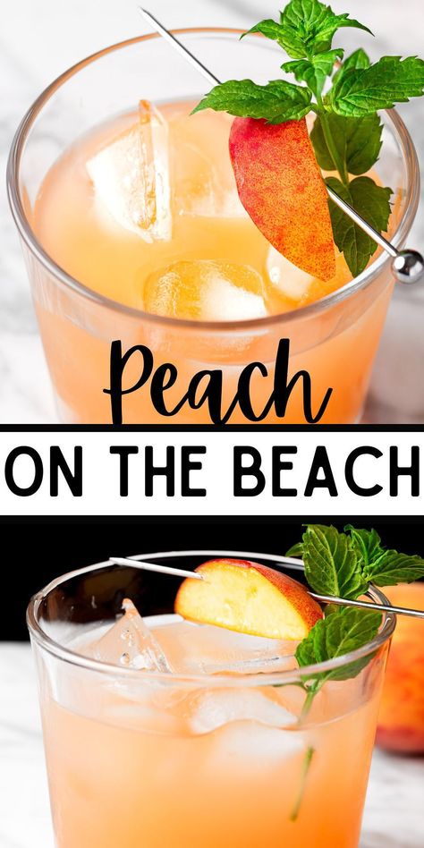 Peach Vodka Drinks, Peach Schnapps Drinks, Peach On The Beach, Peach Vodka, Peach Cocktail, Peach Drinks, Cocktail Drinks Alcoholic, Yummy Alcoholic Drinks, Vodka Recipes